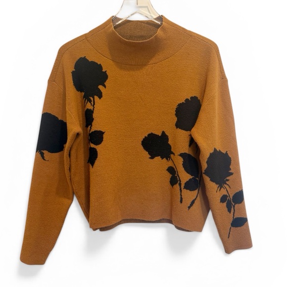 Anthropologie Sweaters - MAEVE for ANTHROPOLOGIE Carys Mock Neck Sweater in Brown & Black Floral XS